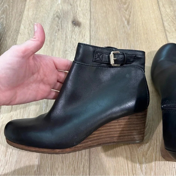 Dr. Scholl’s Daina Women’s Black Wedge Booties Memory Foam Cool Fit Size 6.5 GUC - Picture 5 of 11